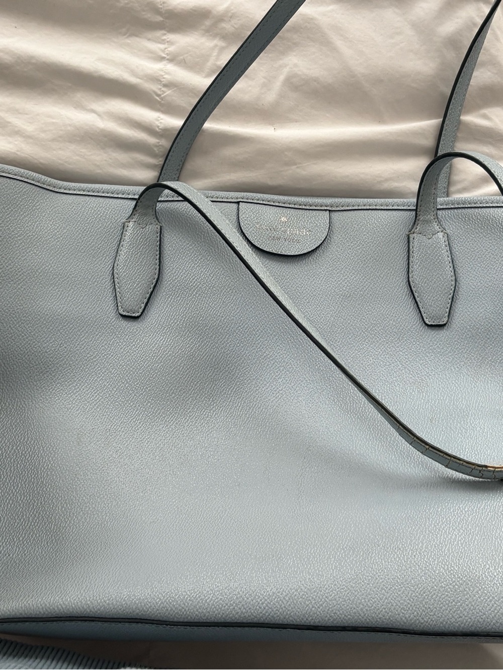 kate spade Light Blue Pebbled Leather Tote